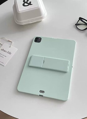 ins豆沙绿ipad10代保护套无盖pro11液态纯色无笔槽mini6迷你7平板air4/10.9寸单面轻薄10.2硅胶带支架a16软壳