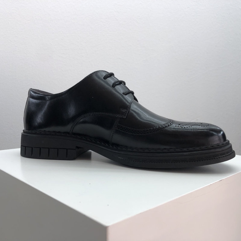 AUTUMN NEW FACTORY DIRECT  LEATHER MENS SHOES BRITISH TREND VERSATILE FASHIONABLE DRESS LEATHER SHOES FLAT HEEL LACE-UP SHOES