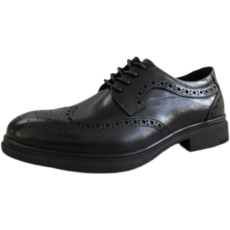 AUTUMN NEW FACTORY DIRECT  MENS FIRST LAYER COWHIDE VERSATILE DRESS SHOES BRITISH FASHION CARVED BROGUES