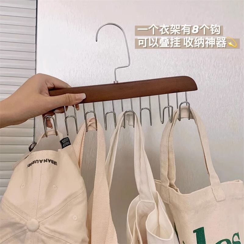 实木吊带衣架家用无痕挂裤子裙子专用内衣架服装店衣柜内置衣裤挂