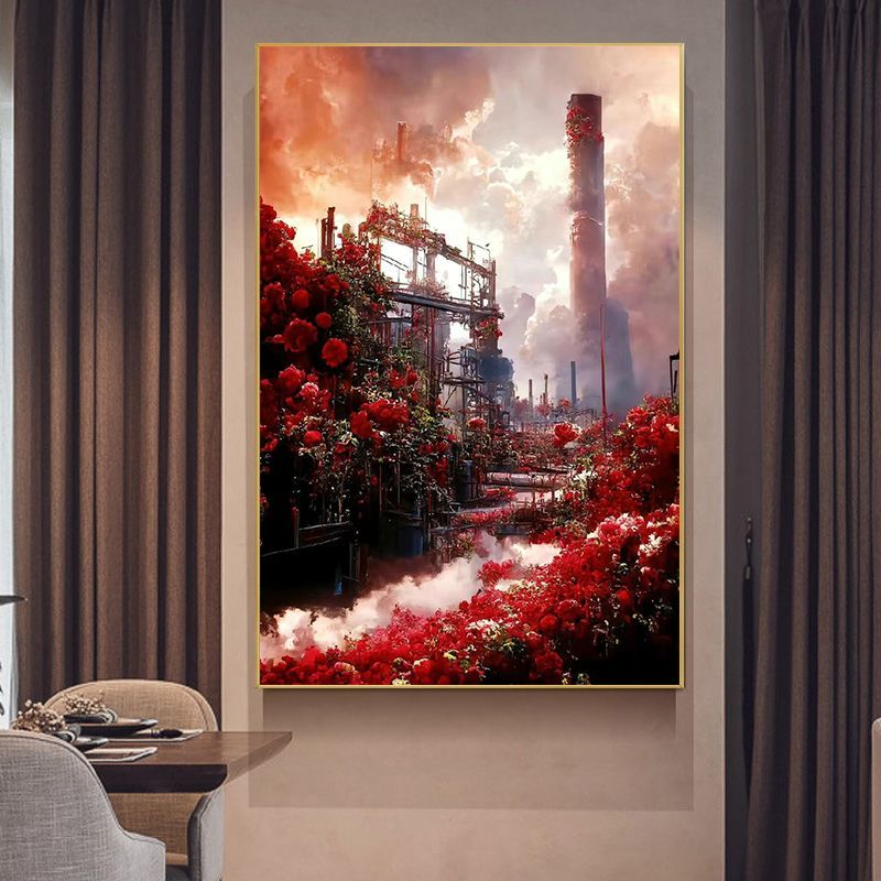 玫瑰花工厂数字油画diy定制手绘涂鸦油彩高级感治愈解压装饰画