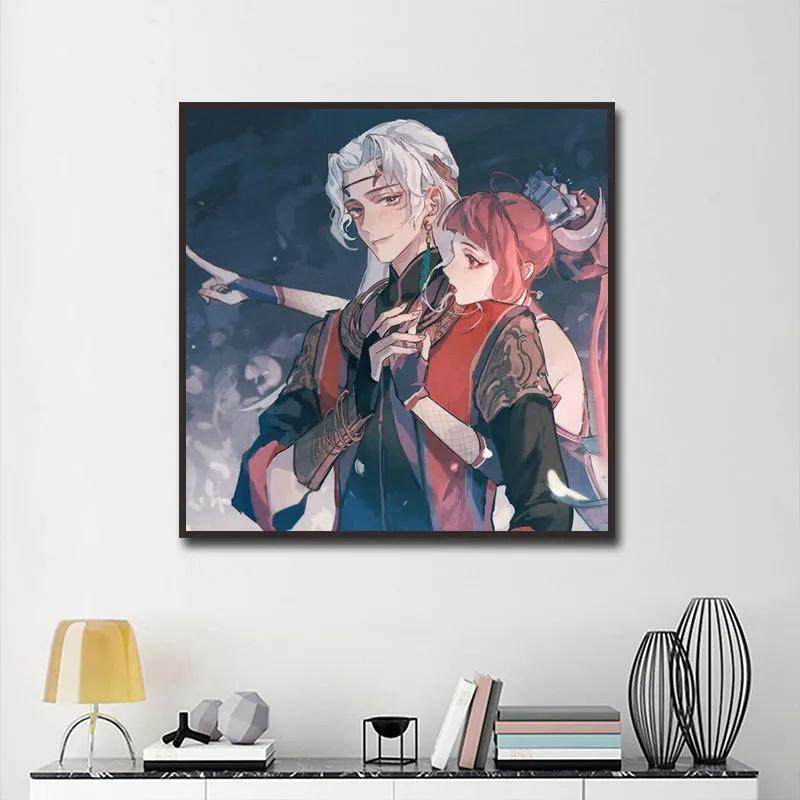 画江湖之不良人动漫diy数字油画手工填色减压油彩画宿色卧室挂画