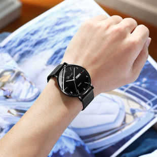 超薄中学生手表男机械夜光青少年初高中潮流防水初中考试正品 电子