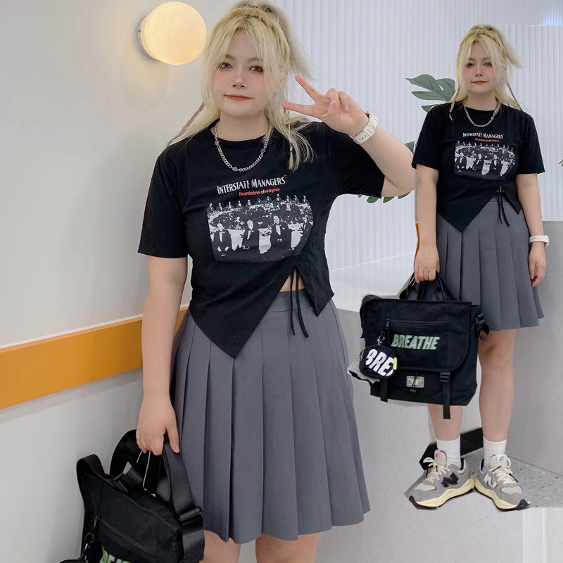 百褶裙女jk半身裙短裙夏高腰裙子