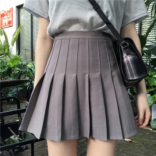 大码女装春夏胖mm修身风学生短裙