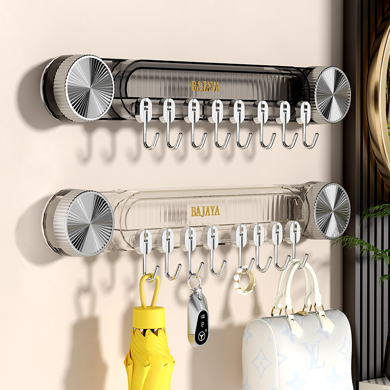 轻奢吸盘挂钩强力浴室卫生间长挂勾毛巾架置物架免打孔厨房粘钩