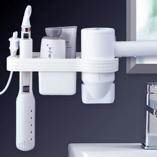 壁挂卷发棒收纳架卫生间免打孔