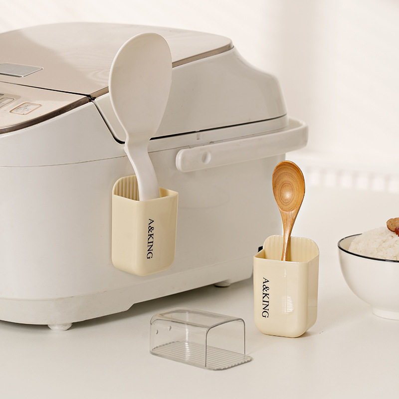 饭勺收纳架厨房壁挂电饭煲饭铲置物架硅胶挂钩不粘米饭勺子放置架,收纳整理,壁式收纳盒,淘宝优惠券,粉丝福利购,淘宝优惠卷