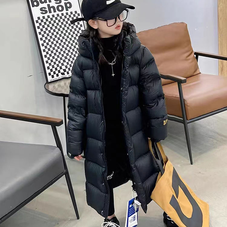 2025新款潮流休闲百搭女童羽绒服冬季儿童过膝男女童加厚中长款