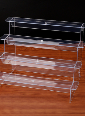 亚克力阶梯式泡泡玛特展示架陈列架透明盲盒二次元手办模型底座架