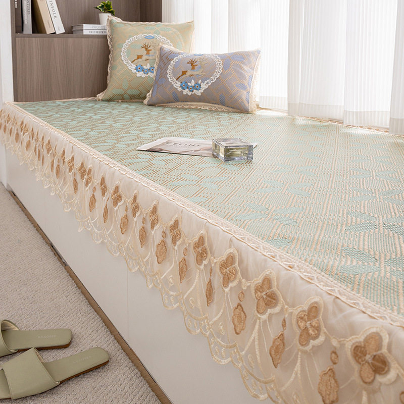 欧式轻奢夏季艾草飘窗垫窗台垫阳台垫卧室床边毯榻榻米家用地垫