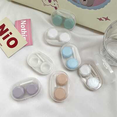 透明ins风HK222便携简约美瞳盒子