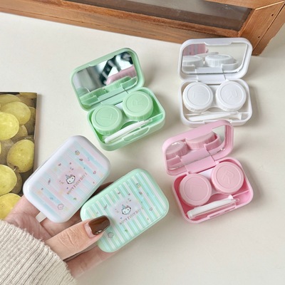 粉色可爱卡通便携隐形眼镜盒