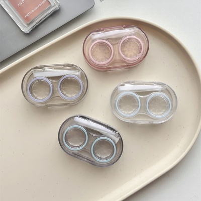 简约隐形眼镜盒高级感一体式便携收纳伴侣美瞳盒子佩戴防漏盒B116