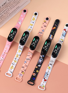 凯蒂猫时尚卡通印花手表可爱防水高颜值学生党独角兽儿童电子表女