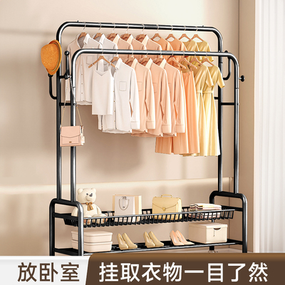 落地衣架卧室结实耐用挂衣服架子小户型可移动多功能家用衣帽架