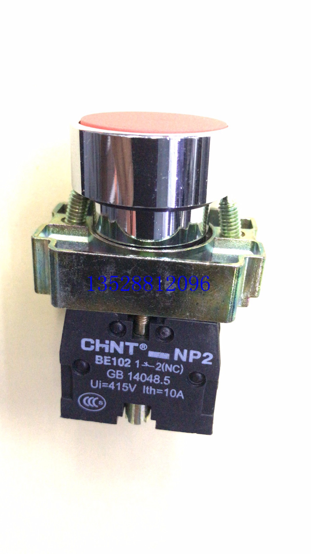 CHNT正泰NP2-BA42启动自复位XB2按钮开关1常闭BE102C红色22mm