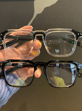 ins超火小红书同款小方框黑色粗框 2020新款可配近视防蓝光眼镜架