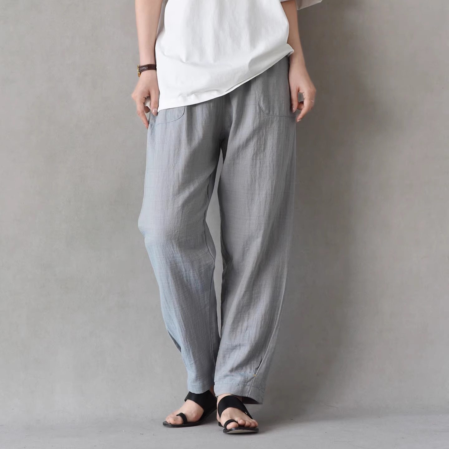 舒适日系 撞色色织双层全棉纱布松紧腰家居裤睡裤女内衣外穿休闲,女士内衣/男士内衣/家居服,睡裤/家居裤,淘宝优惠券,粉丝福利购,淘宝优惠卷