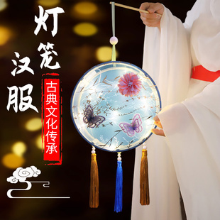 古风灯笼手工diy材料包 复古中式手提花灯汉服手持绛纱灯摄影道具