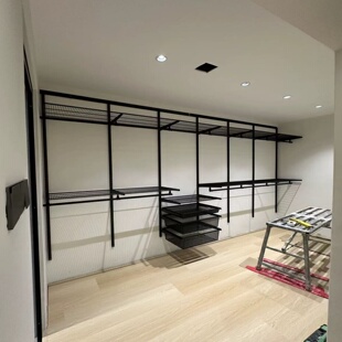 顶天立地金属框架衣柜全屋定制步入式 卧室整体衣帽间隔板置物架子