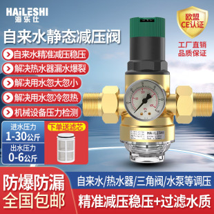 25管铜自来水减压阀家用过滤稳压热水器防漏手调防爆恒压阀 PPR20
