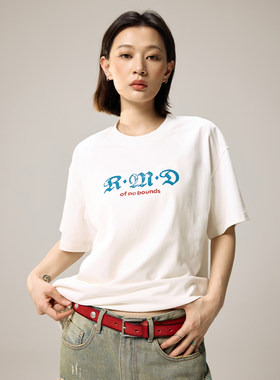 Remedy 美式潮牌恶搞车标印花半袖体恤夏季国潮宽松短袖T恤男女