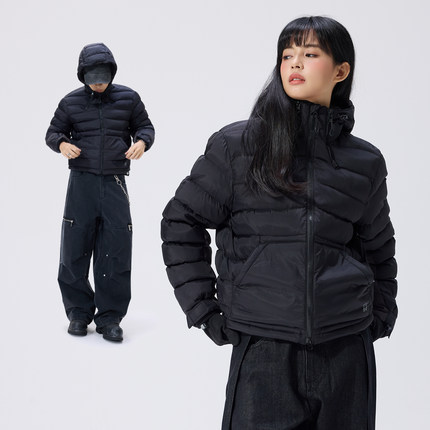 Remedy冬季双侧拉链连帽排骨棉服外套男女美式潮牌宽松面包服棉衣