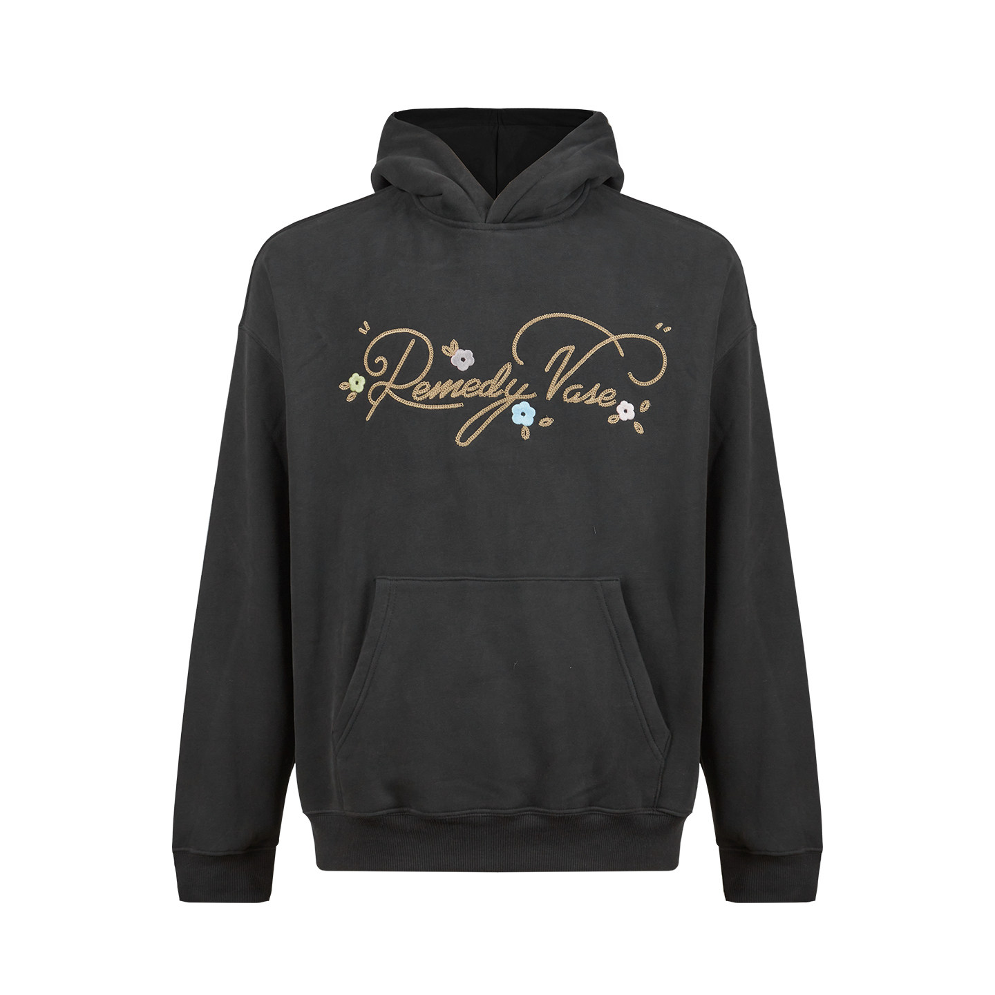 Remedy 美式复古刺绣字母帽衫外套秋季新款潮牌情侣连帽卫衣男女