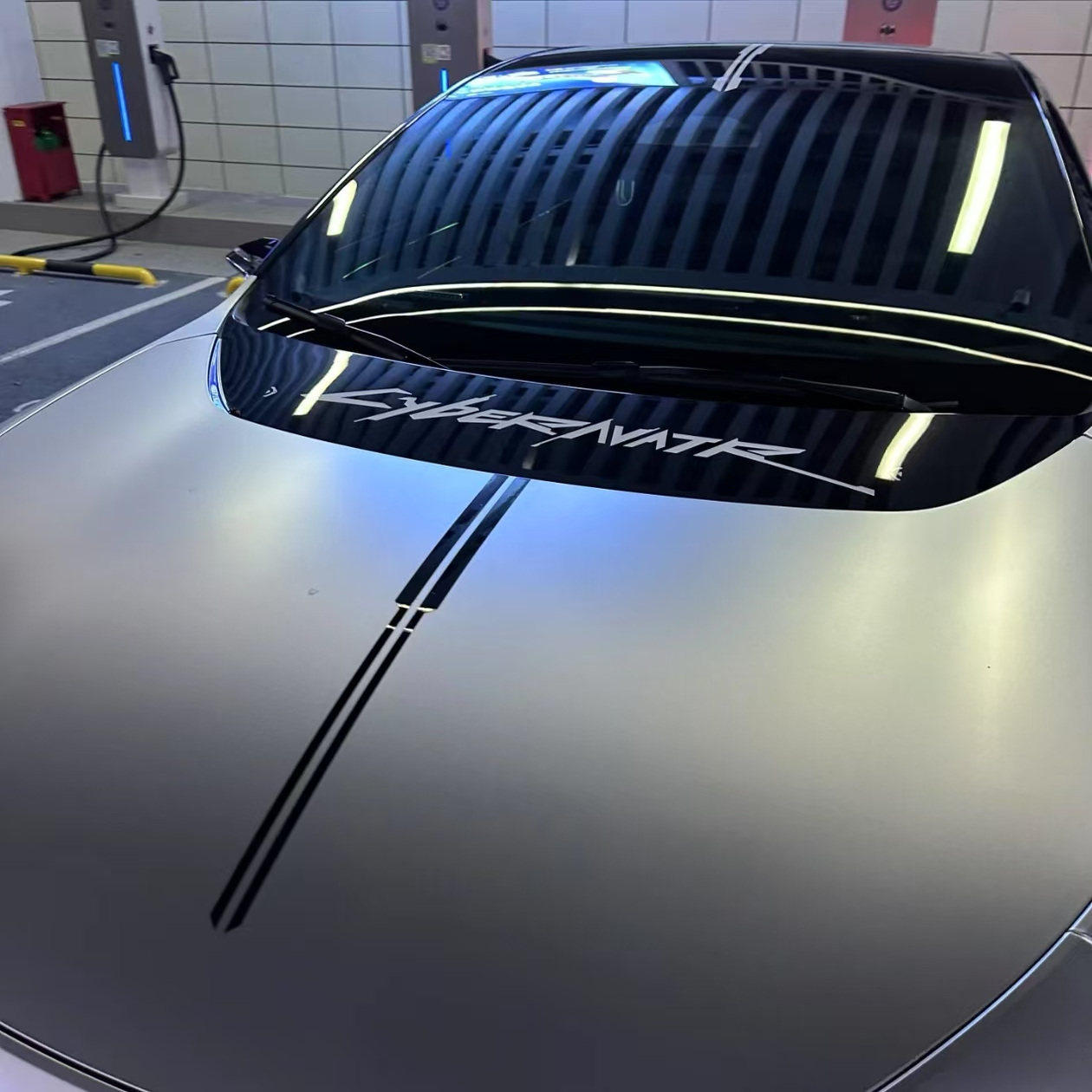 阿维塔06车贴拉花11 12 07前档屏halo赛博朋克字母贴个性改装贴纸