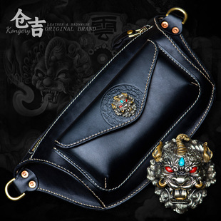 入魂级 男牛皮包腰包仓吉手工中国风单肩包斜挎包 必买貔貅胸包