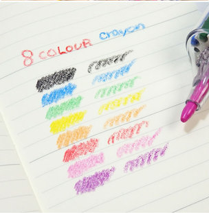 日本进口创意蜡笔 HIGHTIDE PENCO八色自动蜡笔儿童文具绘画彩色