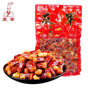 包邮重庆特产友军香脆椒400g花生米辣椒下酒微辣中辣零食食品小吃