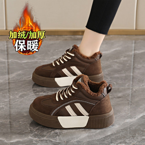 34码休闲运动板鞋加绒保暖棉鞋