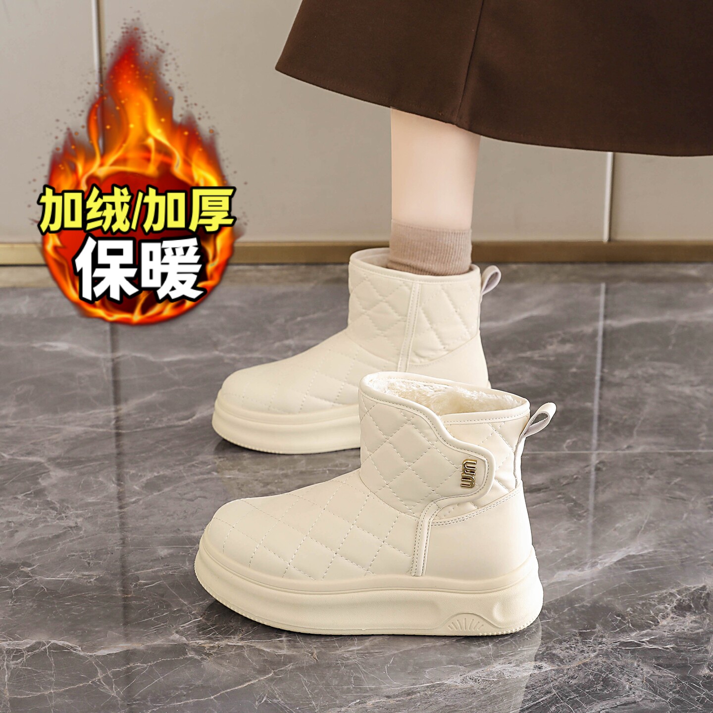 加厚防滑孕妇面包棉短靴34