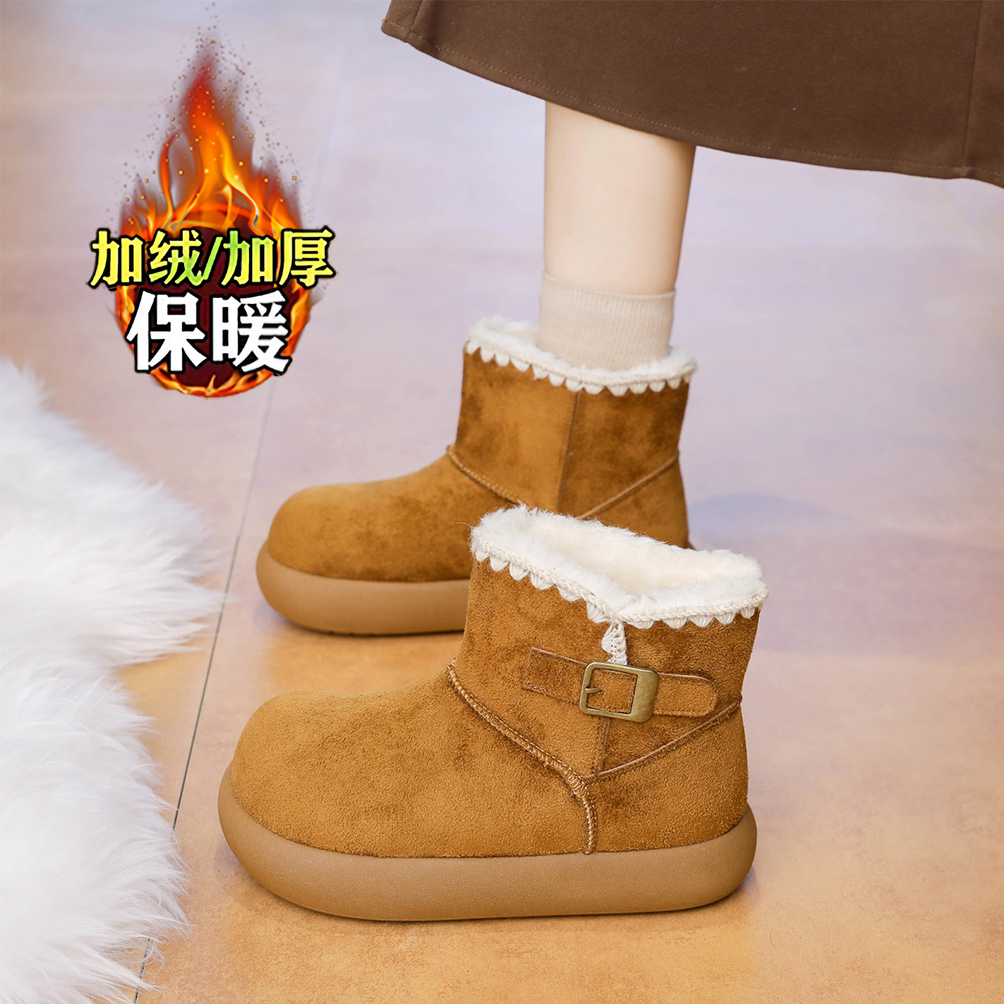 大棉鞋2025新款34码棉靴子防滑