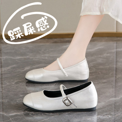 韩版软皮温柔玛丽珍小皮鞋子