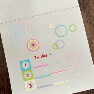 分装|咕咕万物同心圆双腮红渐变柔光圆手帐基础装饰标记打底贴纸