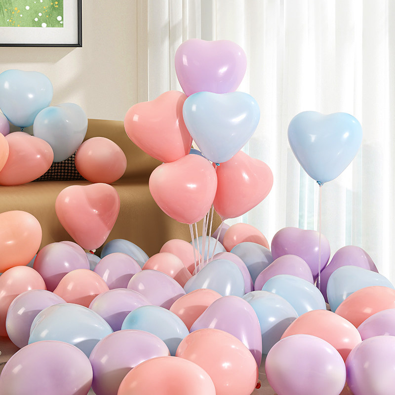 马卡龙粉色爱心气球生日装饰场景布置女孩订婚结婚表白氛围感汽球,节庆用品/礼品,气球,淘宝优惠券,粉丝福利购,淘宝优惠卷