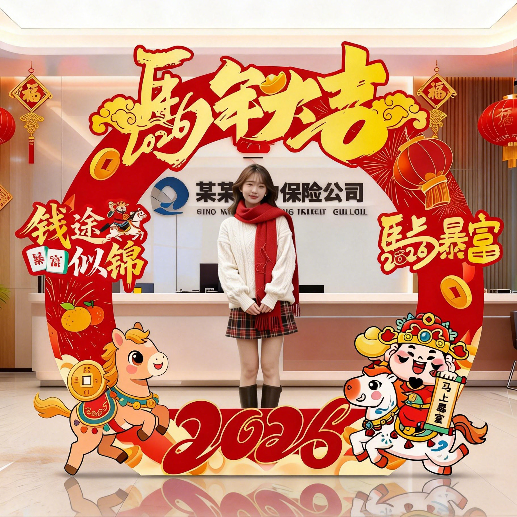 2026马新年开门红年会现场氛围布置场景装饰春节银行店铺拍照kt板,节庆用品/礼品,气球,淘宝优惠券,粉丝福利购,淘宝优惠卷