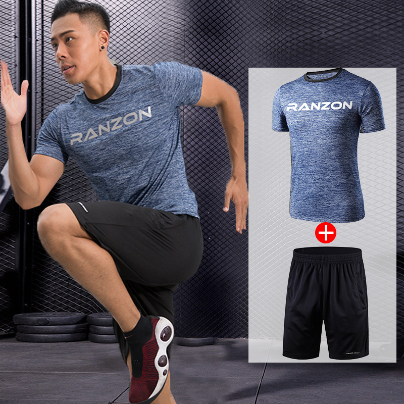 健身服套装男夏季衣服运动宽松速干衣跑步篮球训练装备短袖T恤|msdalam kategori sukan/pakaian kasual, pakaian kecergasan, pakaian kecergasan - dari Buy2taobao.com untuk memberikan perkhidmatan ejen Taobao profesional membeli