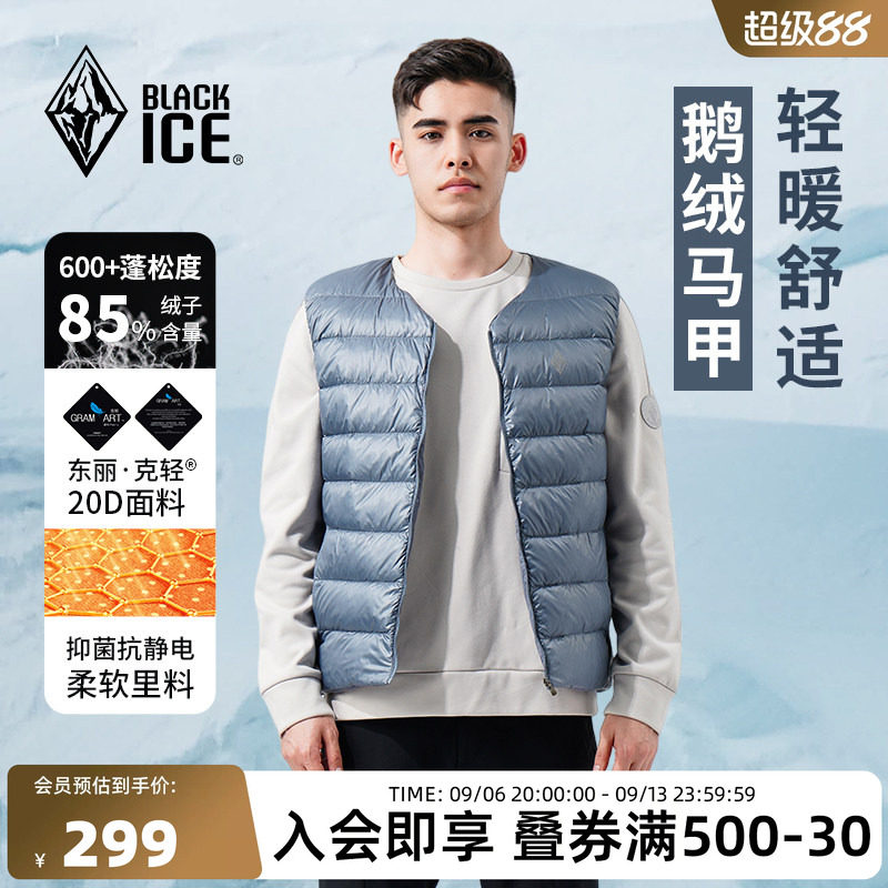 黑冰鹅绒马甲保暖600蓬图片