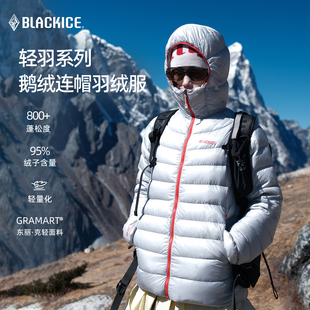 黑冰羽绒服冬季女 连帽短款保暖鹅绒轻薄排骨羽绒服800蓬F8610