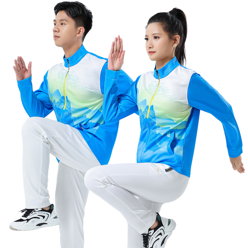 秋冬男女广播体操服长袖羽毛球服运动会团体排球出场服外套领奖服
