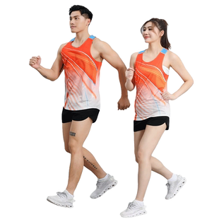 冰丝田径服体育生马拉松跑步背心男运动会专业比赛训练服速干套装