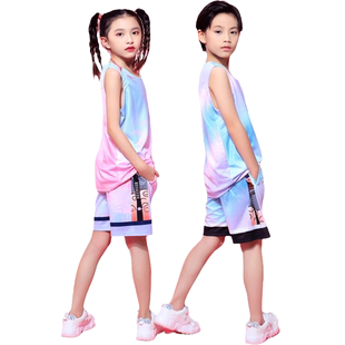 儿童篮球服套装男童女童小学生中国风背心球衣中大童比赛队服印字