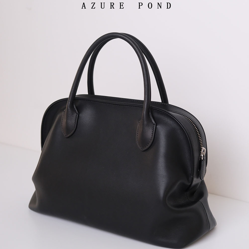 Agnes肚腩包2025新款头层牛皮饮奶牛马鞍皮手提包大容量