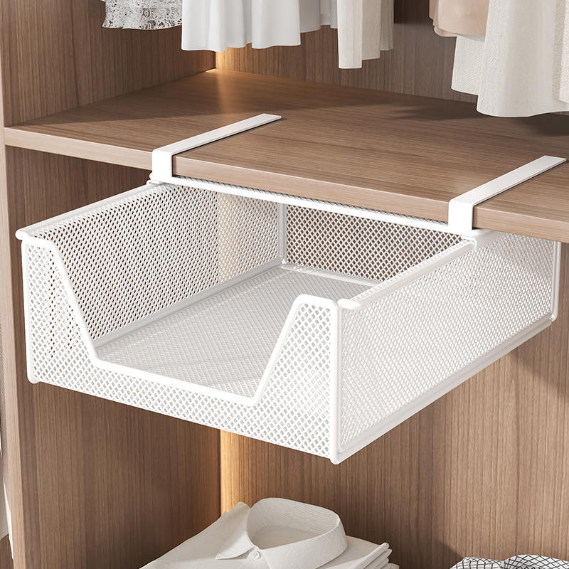 衣柜抽拉隔板抽屉式内衣置物架分层神器衣服收纳衣物下挂篮免打孔