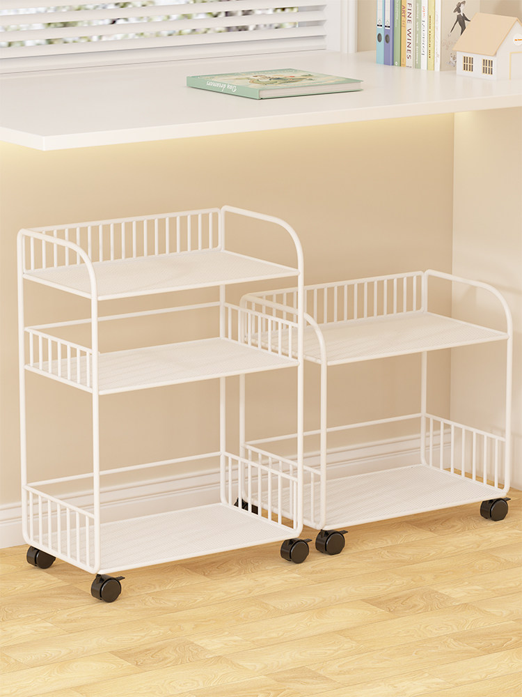 桌下置物架书桌旁小书架可移动带轮落地办公桌边推车书本收纳书柜,收纳整理,桌面收纳盒,淘宝优惠券,粉丝福利购,淘宝优惠卷