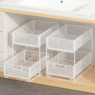 浴室下水槽置物架柜子收纳分层架化妆室洗漱台下方抽拉式整体橱柜